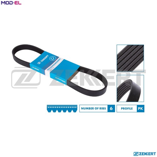 Vribbed belt 6pk1138 - kr-6pk1138, for